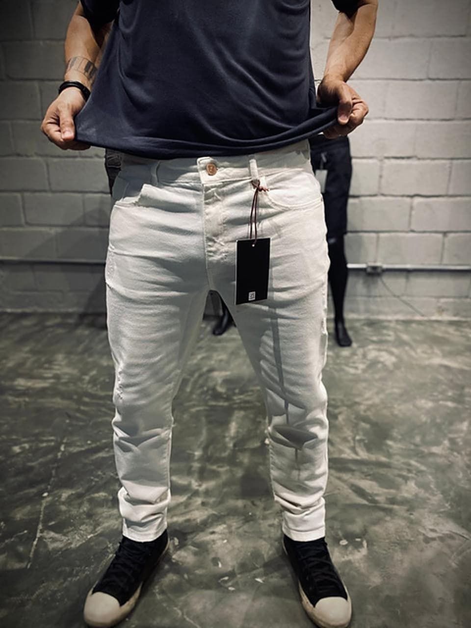 Calça Skinny Tec-White Denim